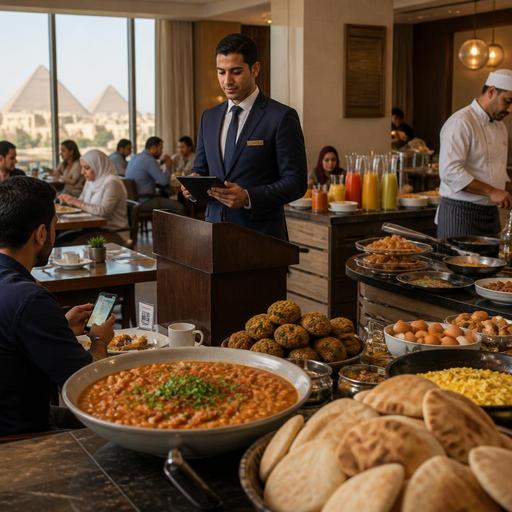 تقليل زحام بوفيه الإفطار في فنادق مصر عبر القوائم الرقمية وإدارة الطلبات بوضوح