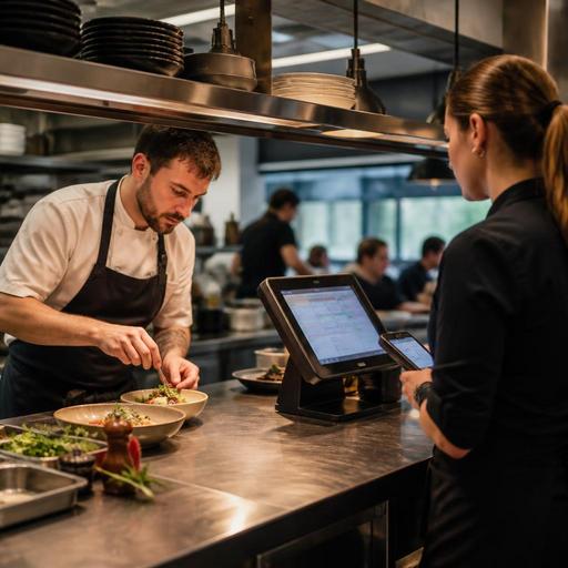 Digitale Küchen-Service-Übergaben im Restaurant ohne Bestellchaos