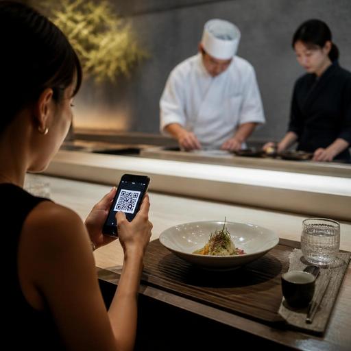 Digitale Inszenierung von Omakase- und Degustationsmenüs im Restaurant