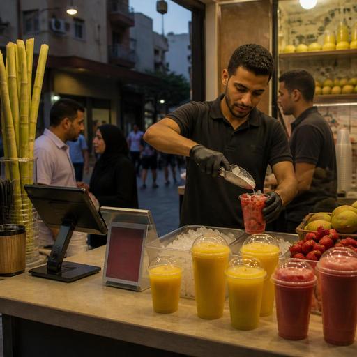 إدارة أحجام العصير والإضافات والسكر والثلج في الطلب الرقمي لمحلات العصير بمصر