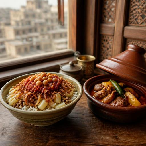 تصوير أطباق الكشري والطواجن لمنيو المطعم في مصر: زوايا وإضاءة ترفع الطلب