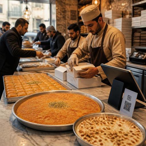 رقمنة تشغيل المخابز والحلويات الشرقية في مصر خلال المواسم: الكنافة والبسبوسة وأم علي من الطلب حتى التسليم