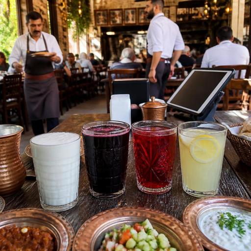 Restoranlarda Yaz İçecekleri Menüsü: Ayran, Şalgam, Reyhan Şerbeti ve Limonata Sunumu