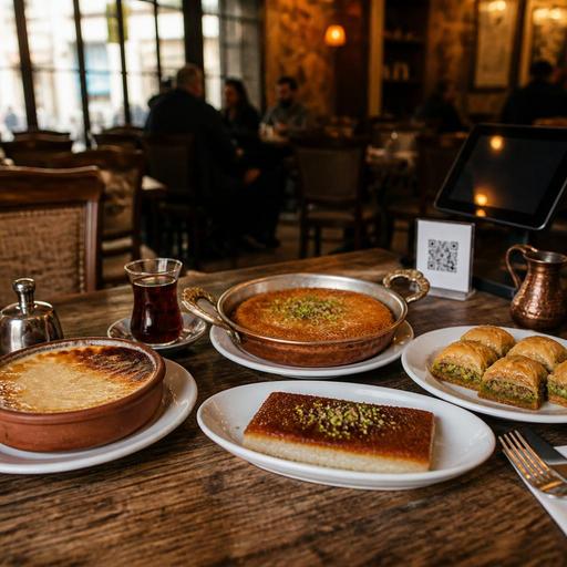 Tatlı Menüsünde Görsel Hiyerarşi: Baklava, Künefe, Sütlaç ve Kazandibi Sunum Rehberi