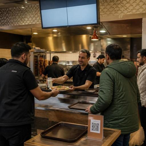 AVM ve food court restoranlarında QR menü ile sipariş ekranı kurgusu