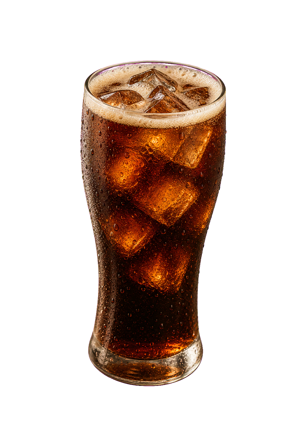 Frosty craft cola with ice
